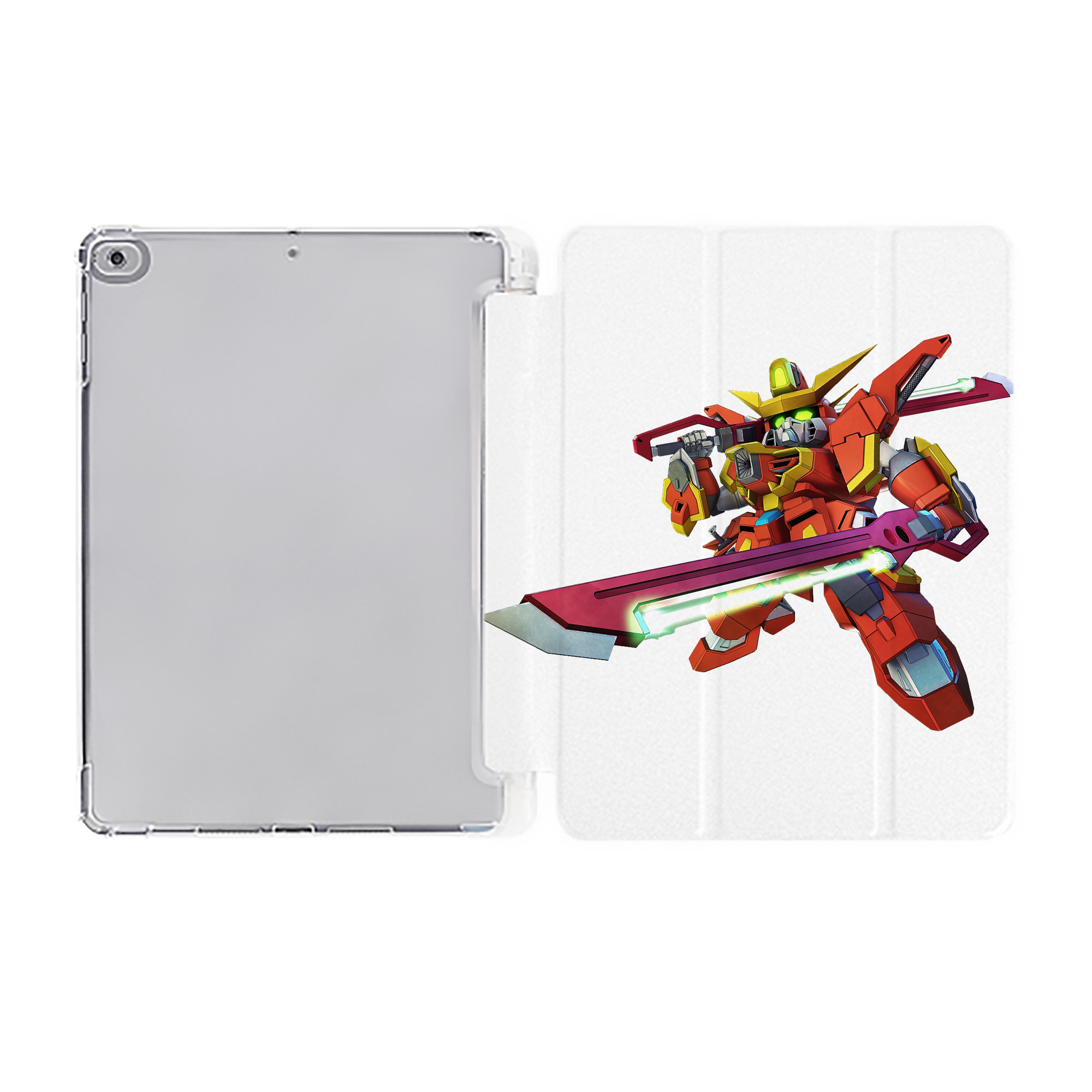 （画像用） 機動戦士ガンダム Mobile Suit Gundam IPad ケース ペン収納付き 三つ折りスタンド PUレザー×シリコン 対応機種9.5/10.5/10.9インチ